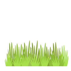 Obraz premium Green grass border vector illustration, flat cartoon style for Easter and spring