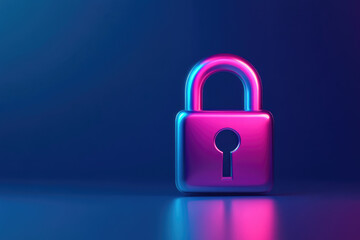 Fototapeta premium Security lock symbolizing protection digital illustration abstract design close-up view cybersecurity concept