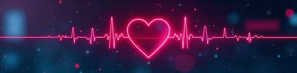 Heart rate monitor with cardiogram line on hospital backdrop, rhythm, care