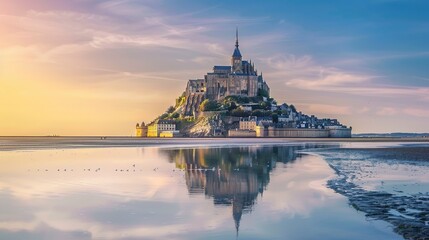 Fototapeta premium Mont Saint - Michel: France’s Enigmatic Island Wonder