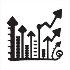 growth bar chart black silhouette
