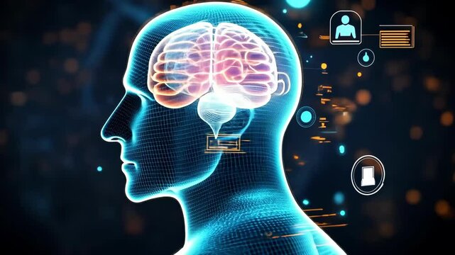 Digital neural network in artificial intelligence conceptual artwork - Powered by Adobe