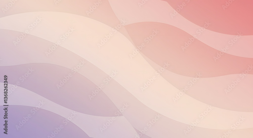 Poster Abstract background pattern with wavy lines and pastel color gradients