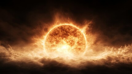 Cosmic event celestial sunrise over planetary horizon space environment dramatic viewpoint