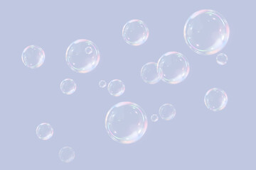 Network of transparent soap bubbles. Realistic color waltz.EPS 10.