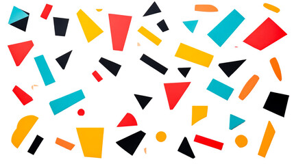 Geometric Paper Shapes on Black, cut out transparent