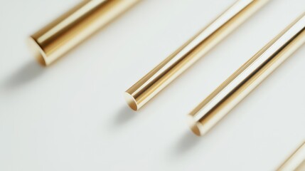 Gold rods studio shot, minimalist background, product display