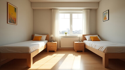 interior of a bedroom with a bed