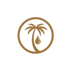 Palm Tree Logo with Oil Drop