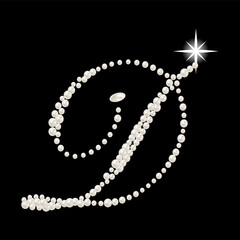 Obraz premium Capital Letters of English alphabet romantic with pearls