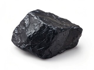 Piece of coal isolated on transparent background