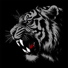 angry tiger face - grunge style (artwork 4)
