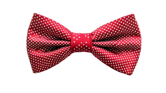 Red polka dot bow tie formal wear fashion accessory, cut out transparent