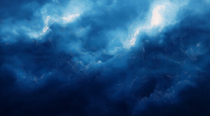 Obraz premium Dark Blue Watercolor Background – Night Sky Texture with Deep Blue Tones and Artistic Water Painting Effect