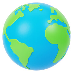 Naklejka premium Planet Earth 3D Icon Illustration 