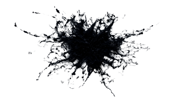 Ink blot explosion illustration artwork graphic design, cut out transparent