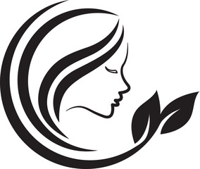 women face and leaf logo. vector illustration of leaves and woman's face for icon,symbol or logo