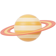 Saturn 3D Icon Illustration 