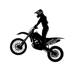 Extreme Motocross Stunt - Rider Performing a Wheelie