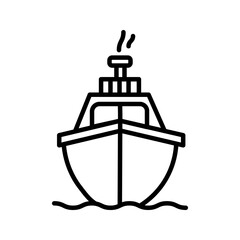 Ship icon on white background