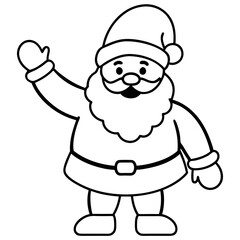 Fototapeta premium Santa delivering gift down the chimney line art vector illustration 