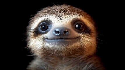 Naklejka premium Baby Sloth Close-up Portrait (1)