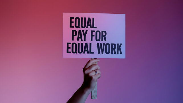 Equal pay for equal work Advocacy poster Social justice Equality concept