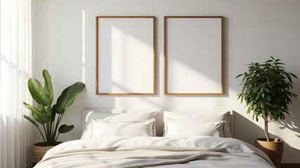 modern bedroom interior with white bed