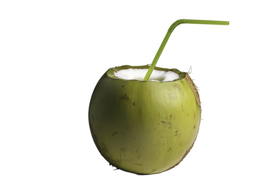 Green coconuts.Whole coconut with shell, Cocos nucifera.coconat juice splash.fresh green coconat