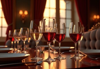 stunning wine glasses featuring captivating designs set dramatic backdrops highlighting intricate tabletop styles sophisticated color palettes, shape