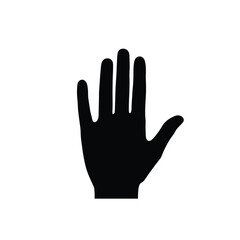 Obraz premium Hand silhouette in minimal flat design showcasing gesture change in vector art