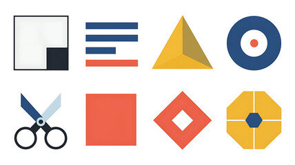 Geometric shapes flat design modern vector icons