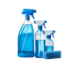 Household Cleaning Supplies Collection Isolated on Transparent Background