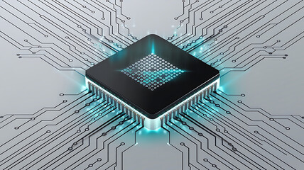 High-tech CPU on circuit board
