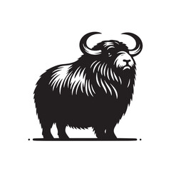 Black Color Steller’s Sea Cow Silhouette Vector Illustration, Solid White Background