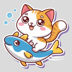 cat and fish
