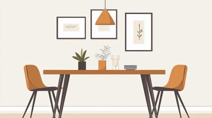 Modern Minimalist Dining Room with Stylish Decor