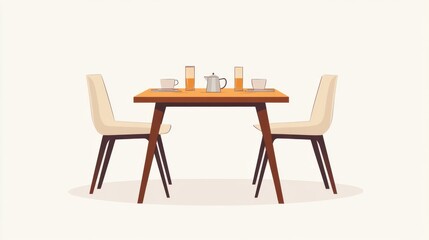 Cozy Dining Setup with Table and Chairs