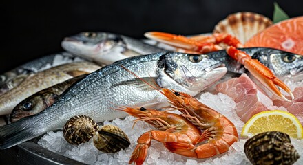 fresh seafood the smell of the ocean closeup sat on table diffrent countrys style clean and white background-gigapixel-standard-scale-_x_PerfectlyClear