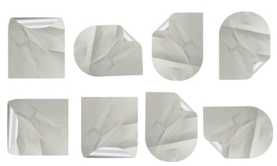 Blank Sticker Texture Tag Set For Mockup Template