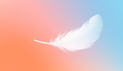 Obraz premium Delicate feather on a soft, pastel gradient background