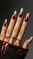 DRIPPING BLOOD - HALLOWEEN NAIL ART 