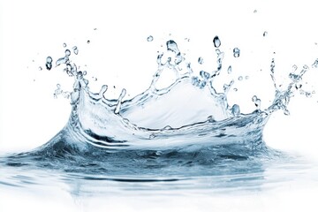 white water splashing isolated on white background