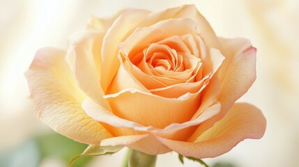 A pastel-toned photo of a rose with a blurred background