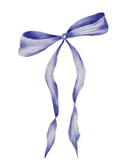 Watercolor illustration of bow in yellow colors. Vintage clipart. Bow logo. Bow postcard template. Bow wedding invitation.