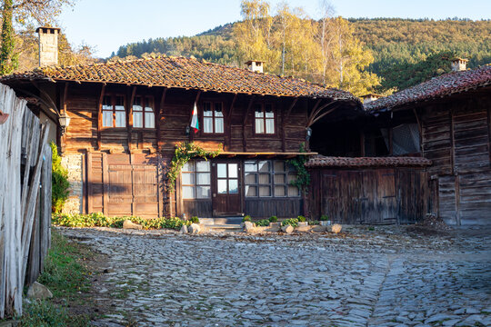 Old wooden house in Zheravna (Jeravna). The village is an architectural reserve of Bulgarian National Revival period (18th and 19th century)