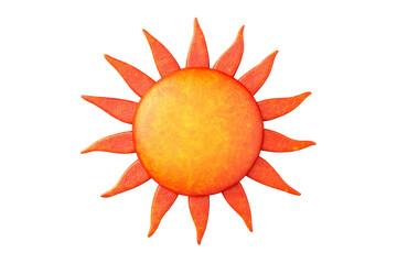Radiant Sun Symbol with Textured Surface, cut out transparent