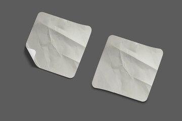 Blank Sticker Texture Tag Set For Mockup Template