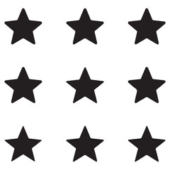 Star vector icons. Set of star symbols Silhouette Vector Black. with white background