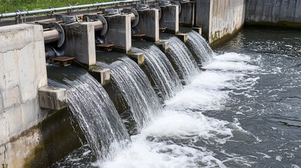 Water conservation measures in action at a local water treatment facility during daytime hours
